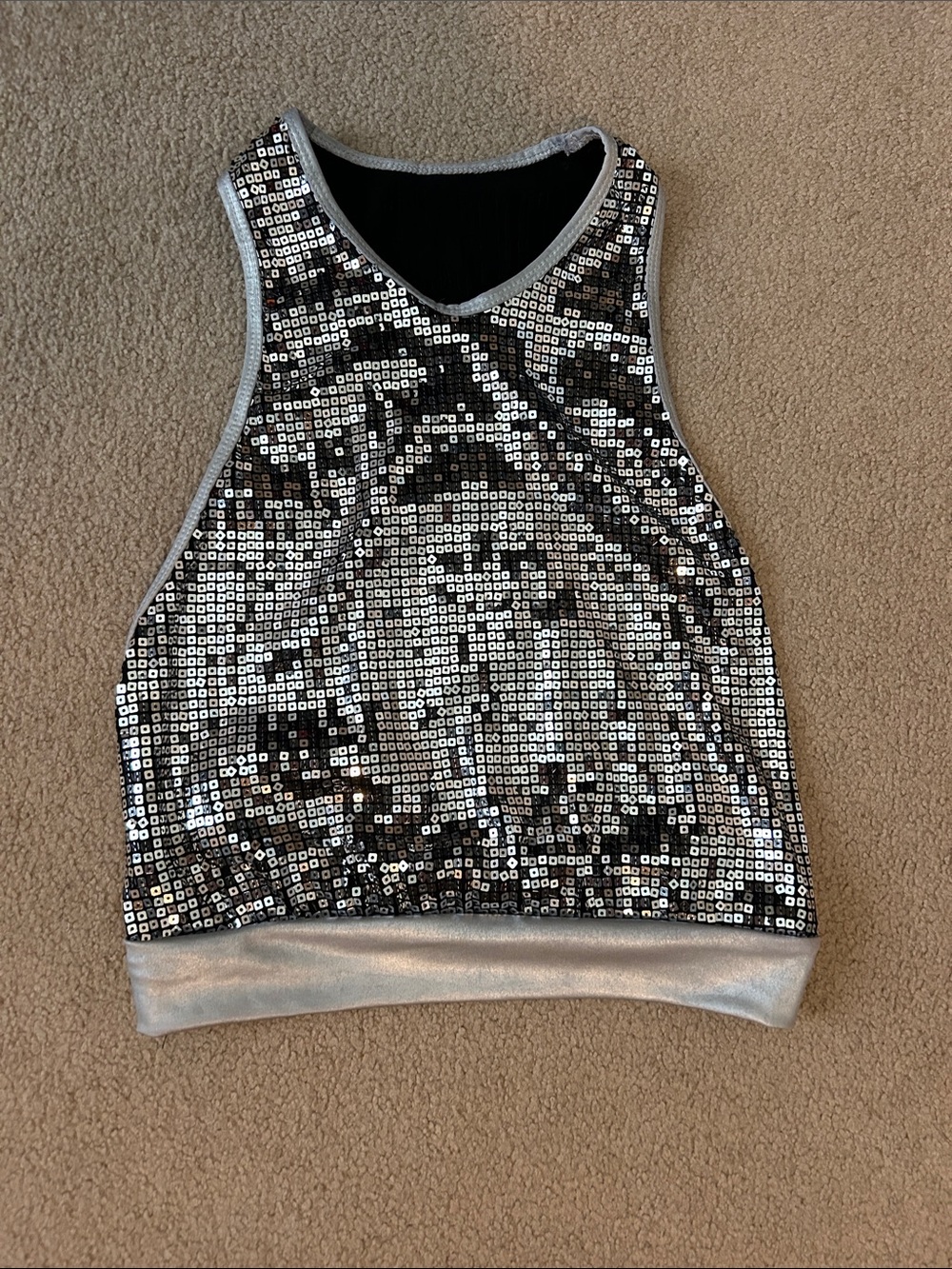 Sequins silver and black racerback top